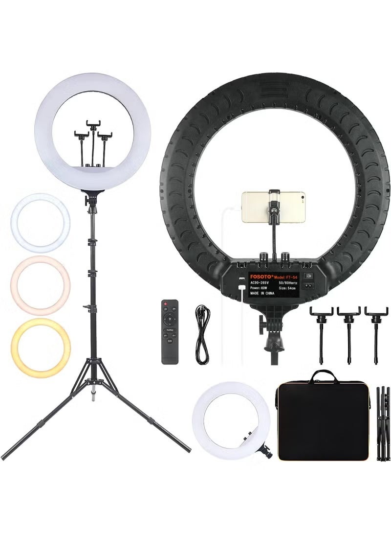 SHOPI 18 Inch Ring Light Kit with Tall Tripod Stand & 2 Phone Holders – Bright White LED for YouTube, TikTok, Zoom & Beauty Videos - Image 1