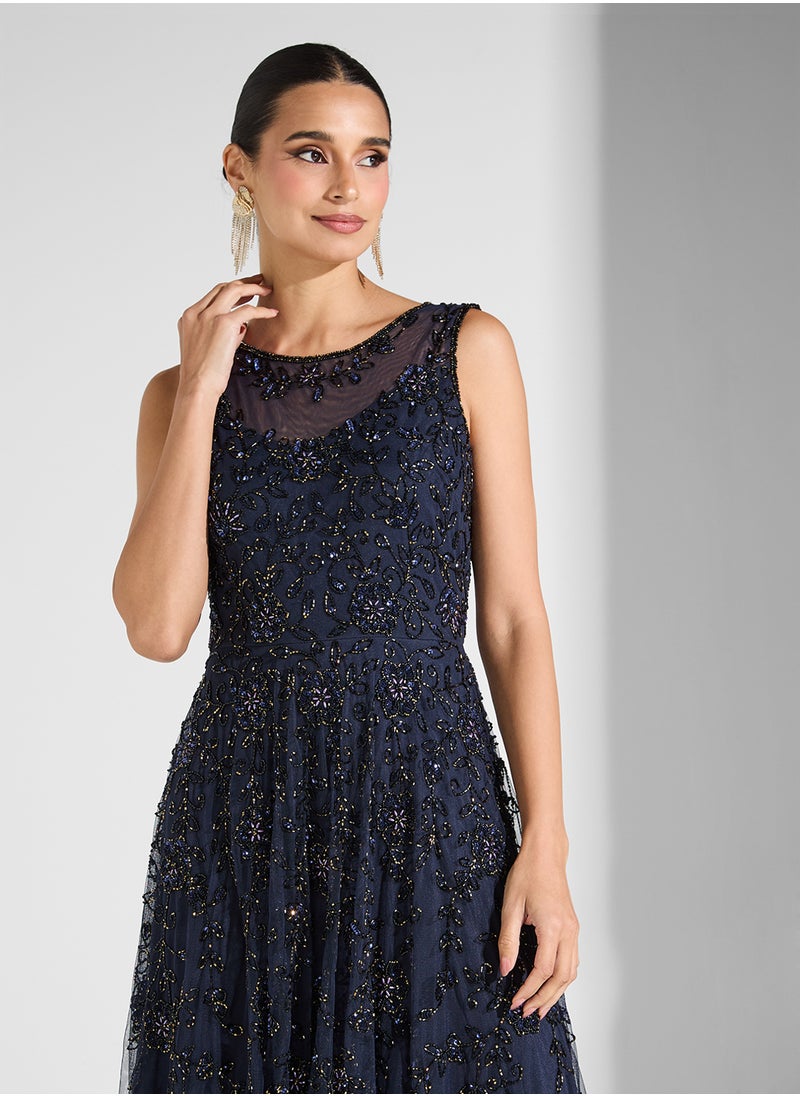 Namshi x Sleeveless Embellished Dress  - Image 3