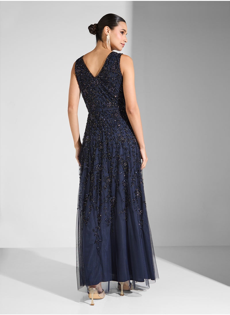 Namshi x Sleeveless Embellished Dress  - Image 2