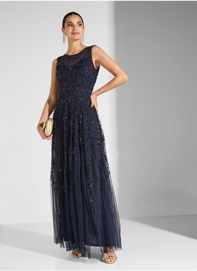 Namshi x Sleeveless Embellished Dress  - Image 1