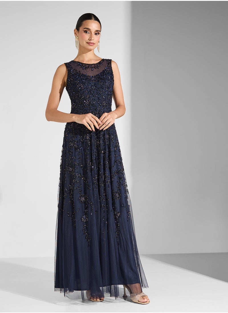 Namshi x Sleeveless Embellished Dress  - Image 5