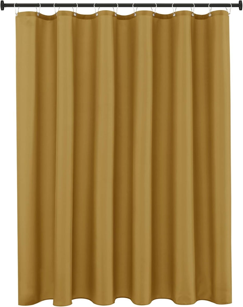 Biscaynebay Hotel Quality Fabric Shower Curtain Liner 72 Inch by 72 Inch, Gold Water Resistant Bathroom Curtains Rust Resistant Grommets & Weighted Bottom Hem Machine Washable - Image 1