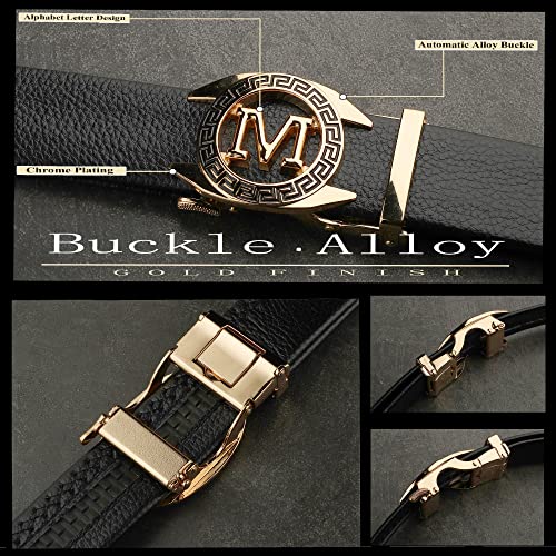 ZORO mens belt, PU leather belt for men, alphabet letter A B G N M R S T V (Black 84-M) - Image 2
