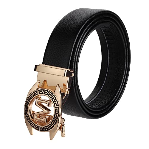 ZORO mens belt, PU leather belt for men, alphabet letter A B G N M R S T V (Black 84-M) - Image 1