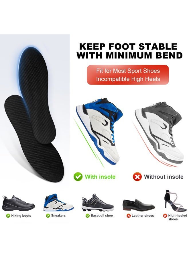 EZWORK Carbon Fiber Insoles, Carbon Fiber Foot Plate 1 Pair Rigid Shoe Insert Support Turf Toe, Foot Fractures, Morton Extension, Hallux Rigidus and Limitus - Alternative to Post Op Shoe - Image 3