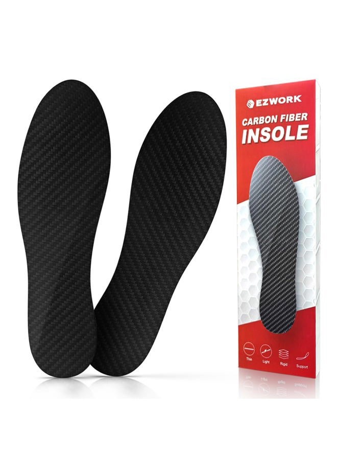 EZWORK Carbon Fiber Insoles, Carbon Fiber Foot Plate 1 Pair Rigid Shoe Insert Support Turf Toe, Foot Fractures, Morton Extension, Hallux Rigidus and Limitus - Alternative to Post Op Shoe - Image 1