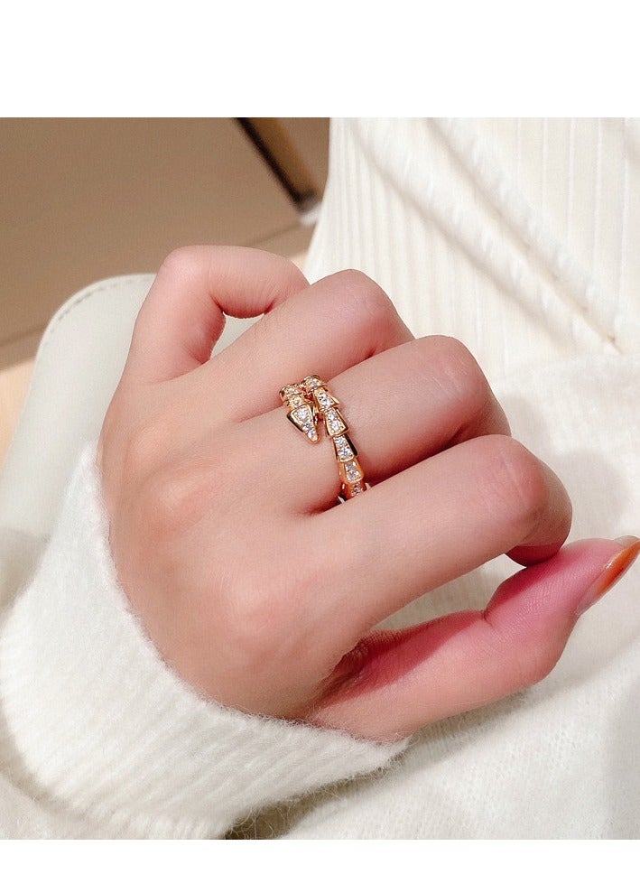 سنسيب 925 الفضة الاسترليني الأفعى الدائري قابل للتعديل شخصية خاتم الأفعى المجوهرات قابل للتعديل خواتم مفتوحة الحيوان فنجر المجوهرات للنساء هدية عيد ميلاد مع صندوق هدية فاخرة - Image 5