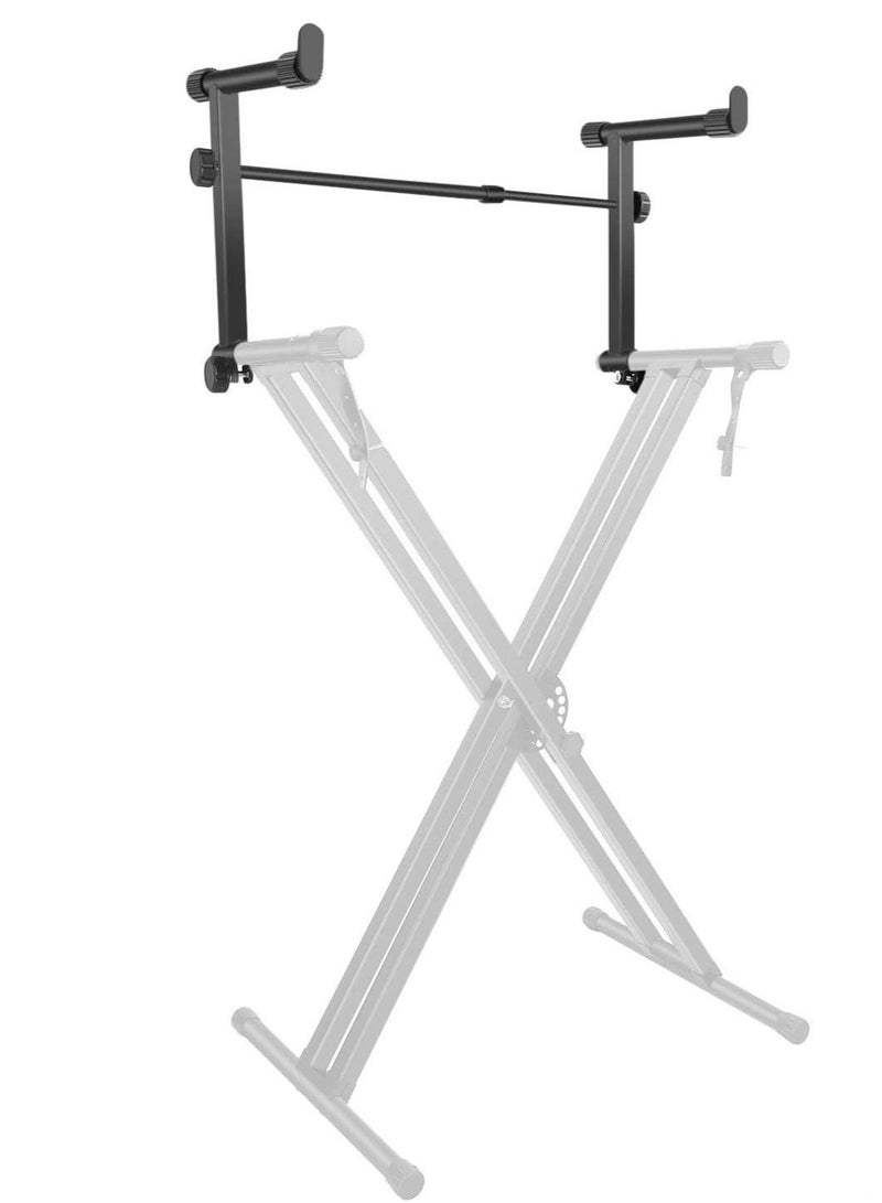 Mike Music Second Tier Keyboard Stand for X-Style Keyboard Stand,Universal Extension Adapter for Electronic Piano Keyboard Stand Rack,Adjustable Width 40-72 Centimeters - Image 3