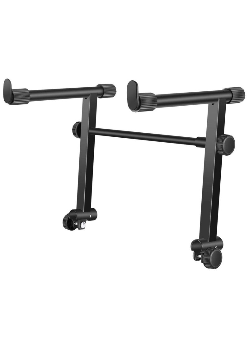 Mike Music Second Tier Keyboard Stand for X-Style Keyboard Stand,Universal Extension Adapter for Electronic Piano Keyboard Stand Rack,Adjustable Width 40-72 Centimeters - Image 2