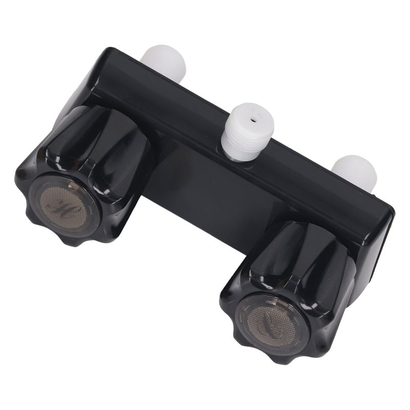 RV Shower Faucet Valve Diverter Shower Mixing Valve Control with 2 Knobs Wheel for Motor Home Black Base Black Knob - Image 2