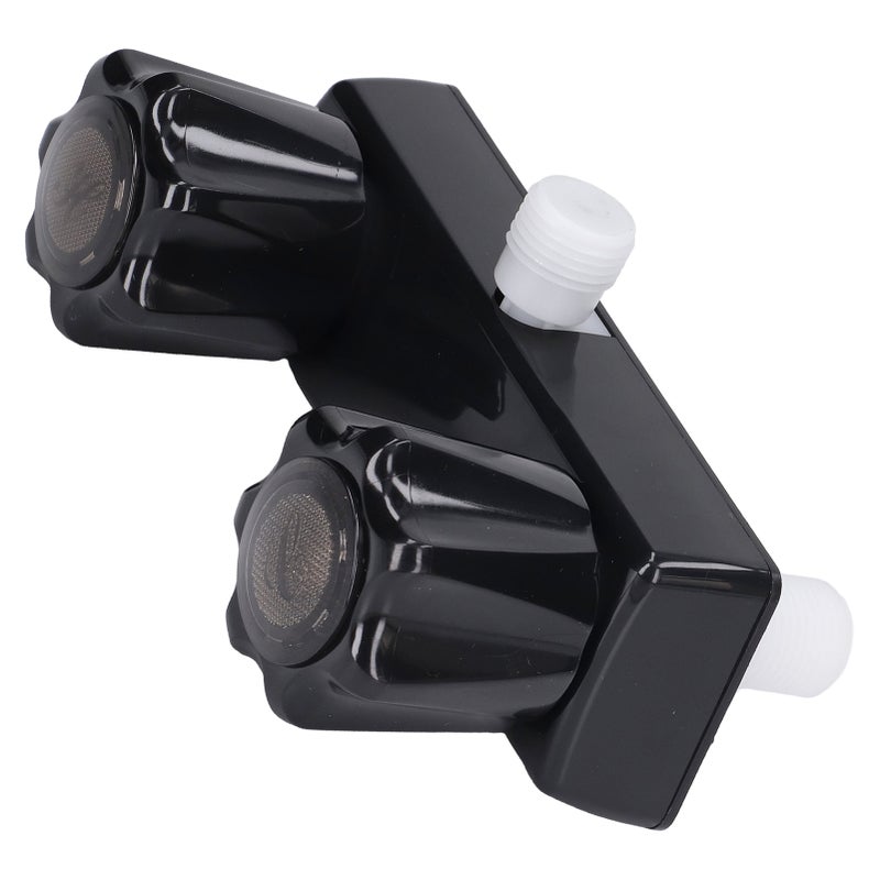 RV Shower Faucet Valve Diverter Shower Mixing Valve Control with 2 Knobs Wheel for Motor Home Black Base Black Knob - Image 3