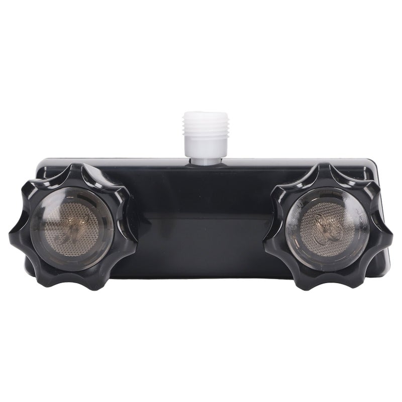 RV Shower Faucet Valve Diverter Shower Mixing Valve Control with 2 Knobs Wheel for Motor Home Black Base Black Knob - Image 1