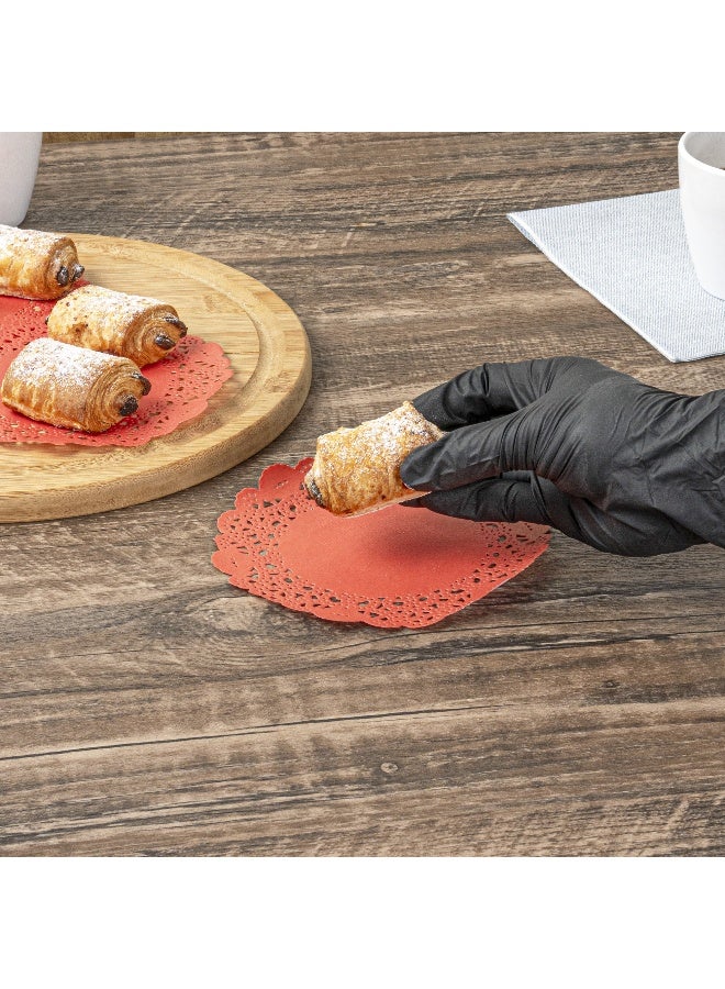 Restaurantware Pastry Tek 6 x 6 Inch Lace Doilies, 100 Decorative Tableware Placemats - Disposable, Round, Red Paper Table Doilies, For Birthdays, Or Weddings, Table Decor - Image 5