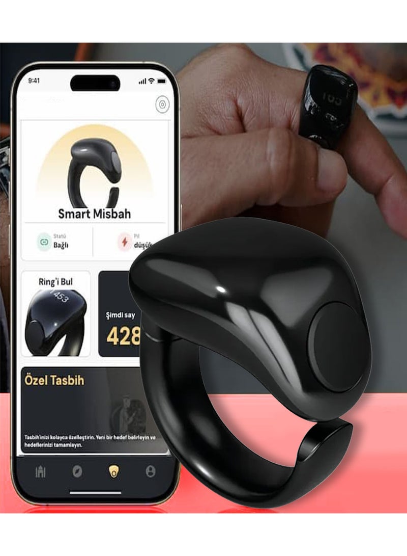 Smart Tasbih Ring S7 Pro – Digital Zikr Counter Ring Adjustable Sizes (18/20/22 mm) with OLED Screen, Rechargeable USB-C, Prayer Reminder & App Support – For Muslims in UAE, Kids & Adults - Image 5