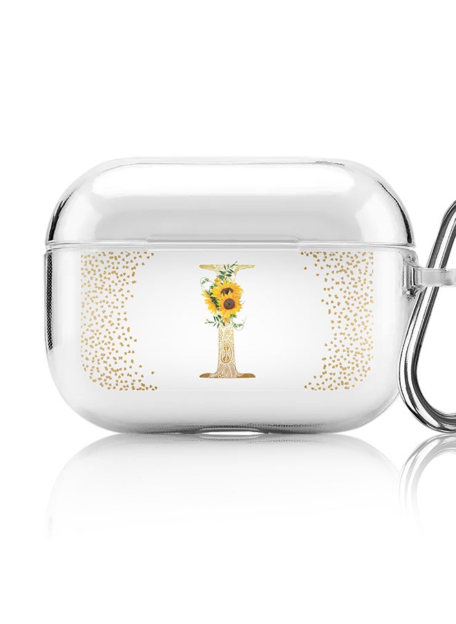 Stylizedd Classic Clear printed Case for Apple Airpods Pro Soft TPU Gel Thin Transparent Flexible Cover - Custom Monogram Initial Letter Mandala Floral Pattern Alphabet - I (Clear )  - Image 1