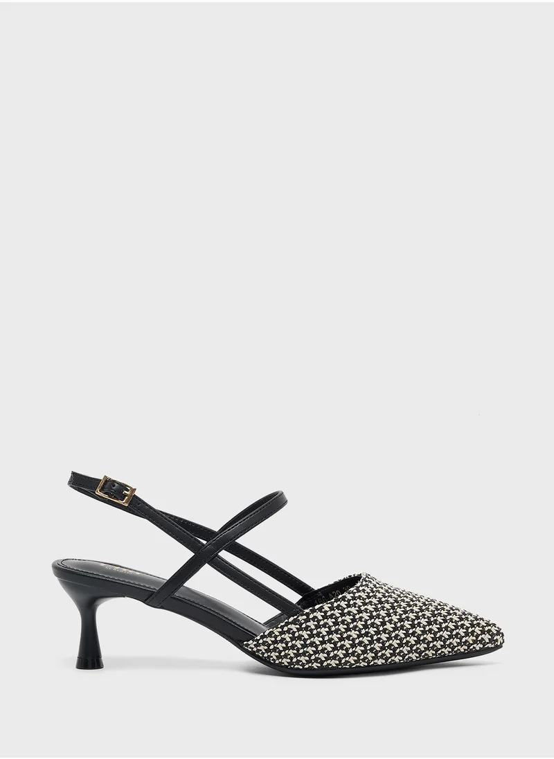 ELLA Tweed Sling Back Pump
