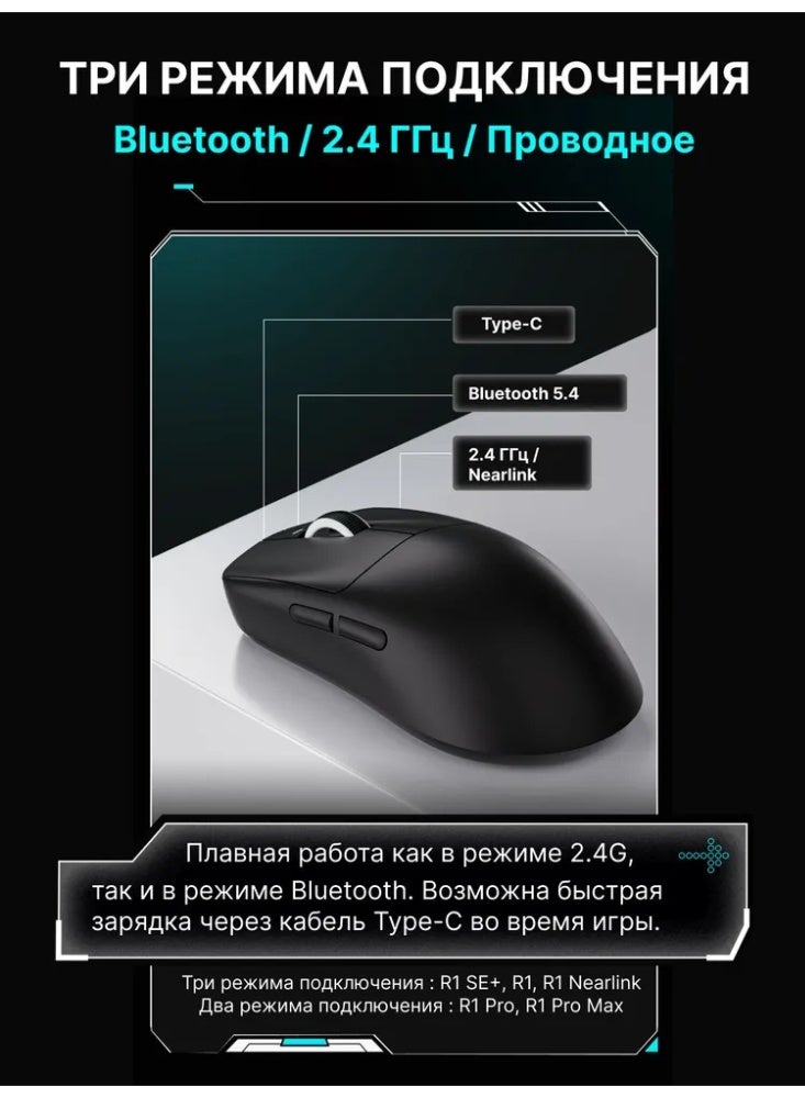 Vxe R1 SE Lightweight Wireless Bluetooth Mouse 60 Million Clicks Smart Speed ​​Low Delay PixArt PAW3395 SE Sensor (18000 DPI) - Image 5