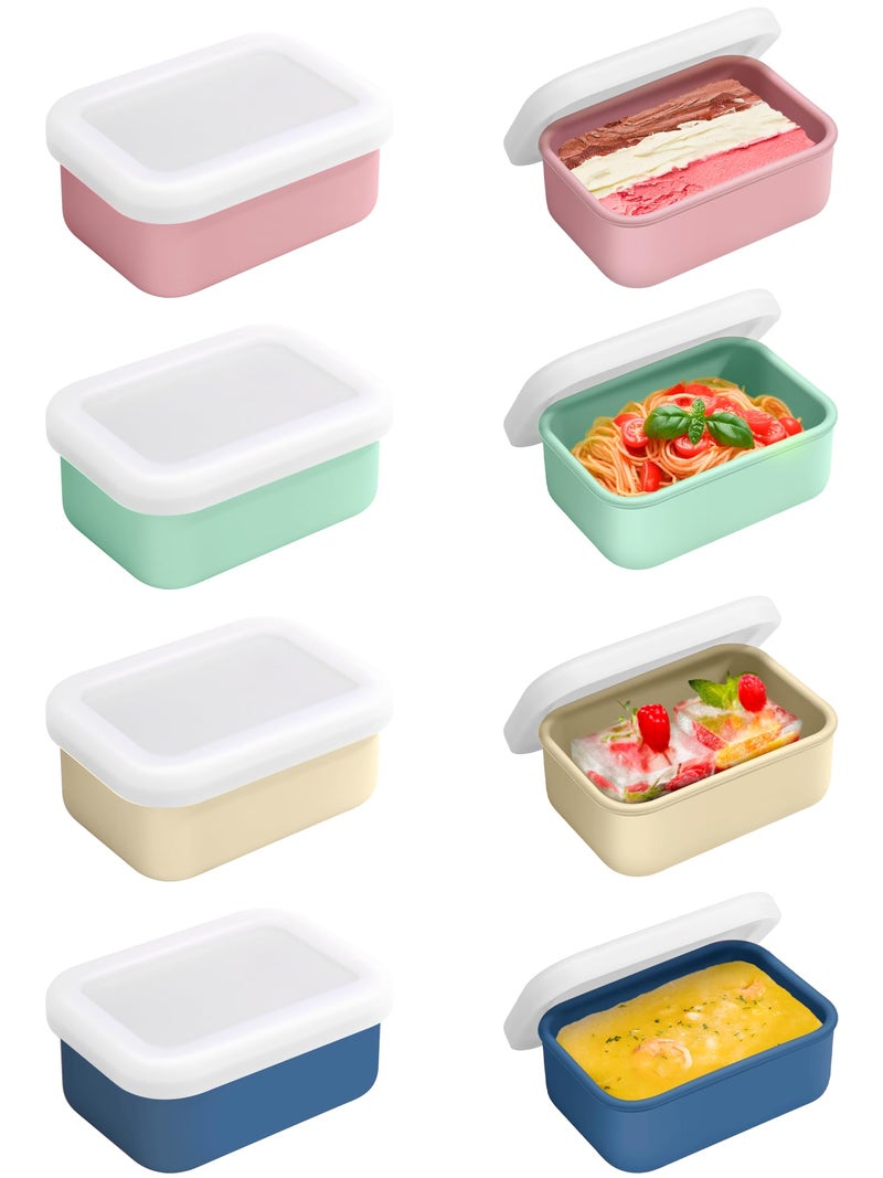 Duseu 8 PCS 1 Cup Silicone Freezer Molds with Lid, 8oz Silicone Soup Freezer Molds Meal Prep Containers Reusable Food Preserving Tray Ice Trays for Soups Sauces Stews - Image 1