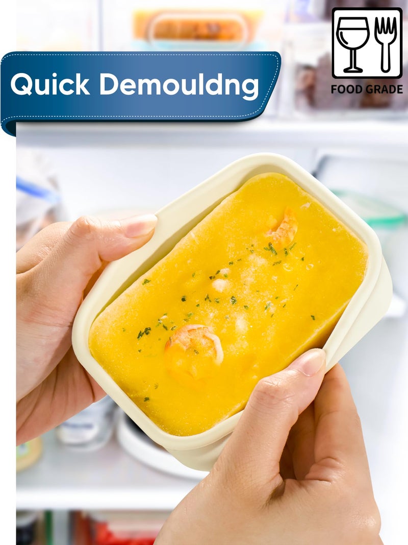 Duseu 8 PCS 1 Cup Silicone Freezer Molds with Lid, 8oz Silicone Soup Freezer Molds Meal Prep Containers Reusable Food Preserving Tray Ice Trays for Soups Sauces Stews - Image 5
