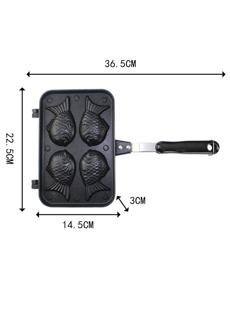 general Snapper Yaki Pan, Waffle Yaki Pan Mould DIY Cake Mould 4 Fish Baking Mould Korean Snapper Yaki Pan - Image 2