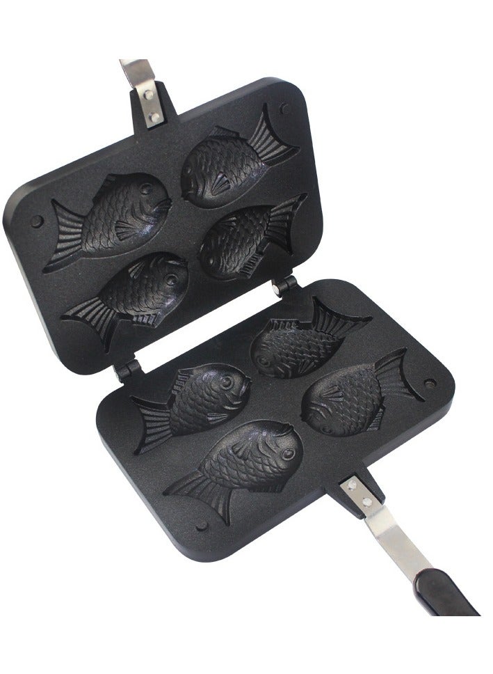 general Snapper Yaki Pan, Waffle Yaki Pan Mould DIY Cake Mould 4 Fish Baking Mould Korean Snapper Yaki Pan - Image 3