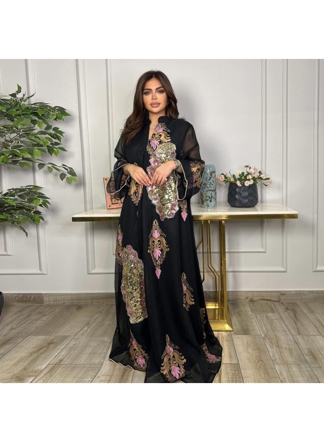 ABO Women's Muslim Evening Dress Beaded Embroidered Dress Women - Image 2