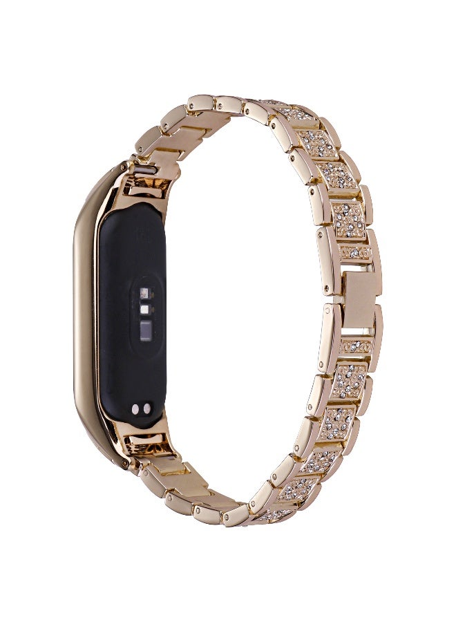 NIBEMINENT Xiaomi Mi Band 8/9 Exclusive Triple Bead Full Diamond Metal Strap  - Image 1