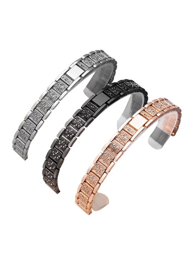 NIBEMINENT Xiaomi Mi Band 8/9 Exclusive Triple Bead Full Diamond Metal Strap  - Image 3