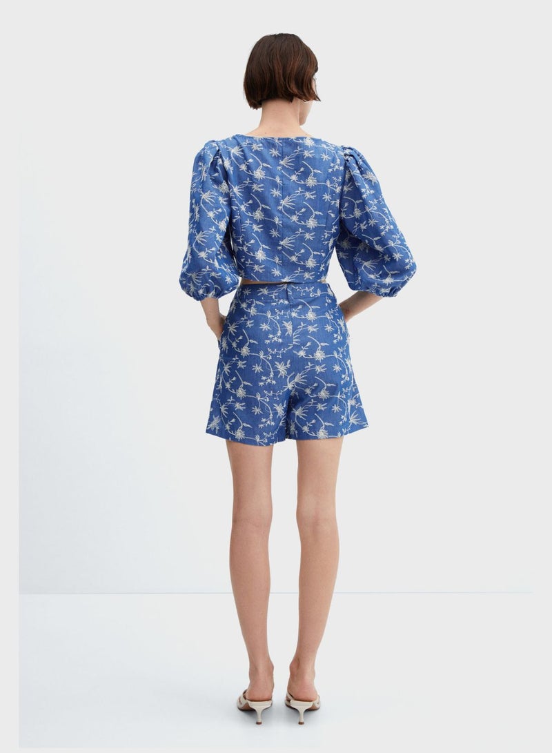 MANGO Floral Print Crew Neck Top - Image 2