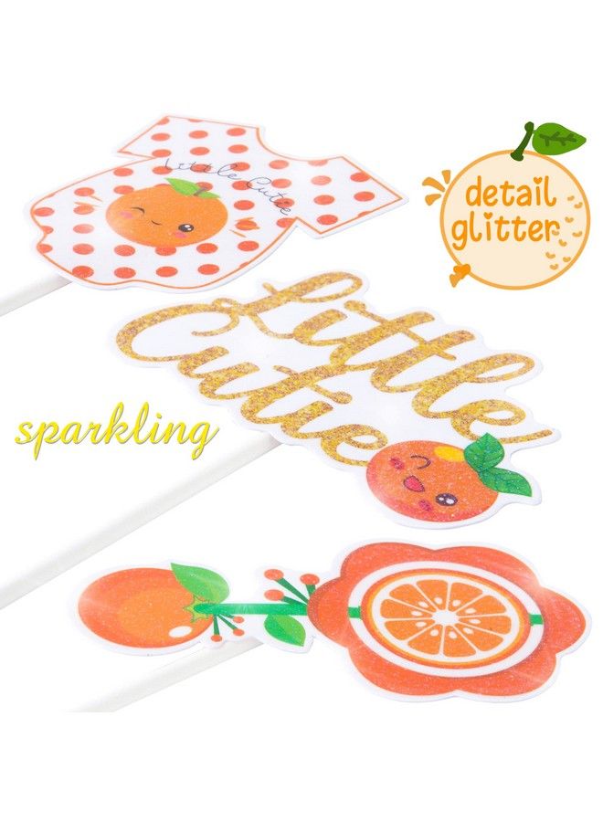umoni 36Pcs Little Cutie Cupcake Toppers Little Cutie Baby Shower Decoration Orange Cupcake Toppers For Citrus Theme Birthday Party Baby Shower Supplies - Image 5