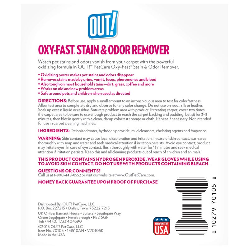 OUT! Oxy Stain and Odor Remover, 32 oz. - Image 2