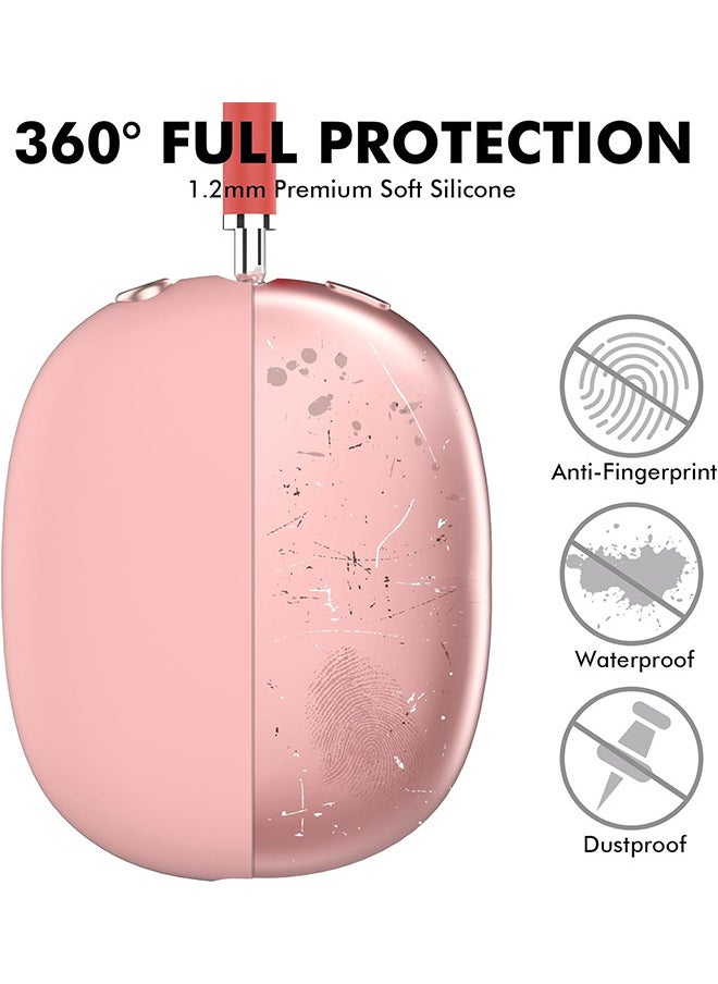 Depend - Silicone Case Cover For AirPods Max Headphones, Anti-Scratch Ear Cups Cover And Headband Cover For AirPods Max, Accessories Skin Protector For AirPods Max, Headset Protective Accessories (Pink) - Image 1
