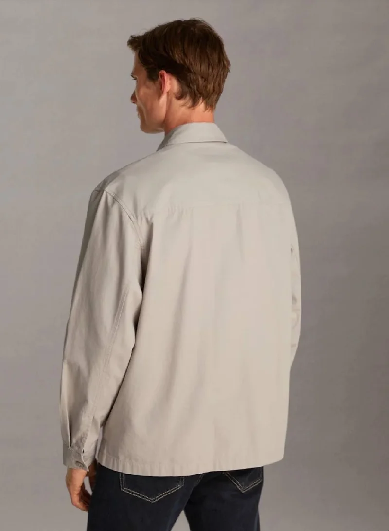 كالفن كلاين جينز جاكيت بنمط قميص من القطن بقصة مريحة