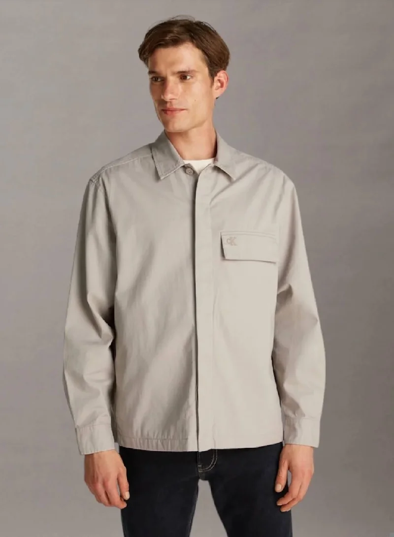 Relaxed Cotton Shirt Jacket