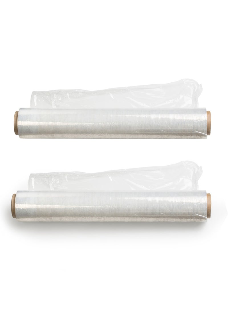 Alba Plastic Stretch Roll, Luggage Roll, Film Roll Clear 50CM Width, 50Meter Length, 2 Pcs - Image 1