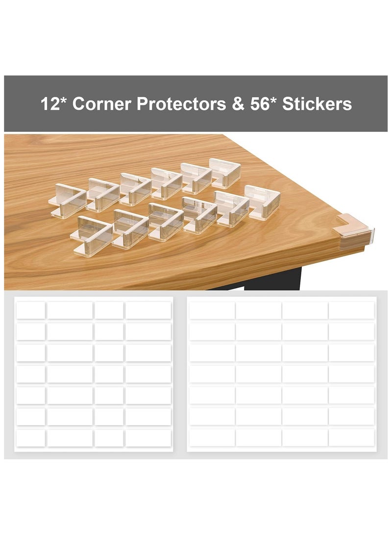 UREVO Clear Corner Protectors 12 Pack Baby Proofing Edge Guards Child Safety L-Shaped Bumpers for Tables Furniture Sharp Corners Home Use Infant Toddler Safety - Image 5