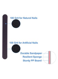 GigaGround Nail File (100 Pcs), Emery Board Nail Files for Acrylic and Natural Nails, 100/180 Grit Double Sided Emery Boards for Nails Fingernail Filer Bulk for Professional Finger Nail Filer Manicure Set  - Image 3