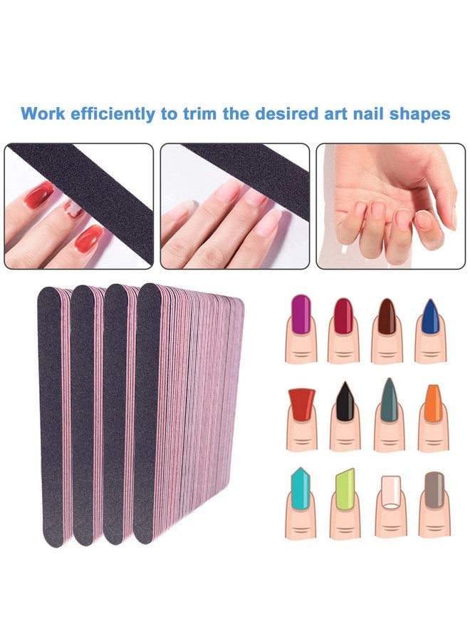 GigaGround Nail File (100 Pcs), Emery Board Nail Files for Acrylic and Natural Nails, 100/180 Grit Double Sided Emery Boards for Nails Fingernail Filer Bulk for Professional Finger Nail Filer Manicure Set - Image 2