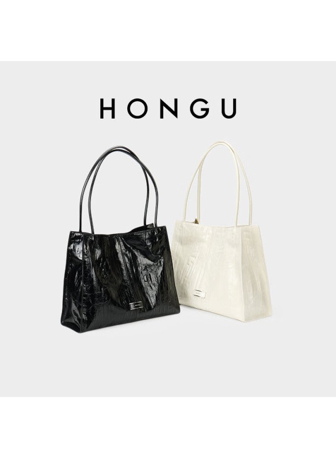 Hongu Celebrity Style Phantom Series Cowhide Shoulder Underarm Tote Bag For Women Birthday Gift - Image 1