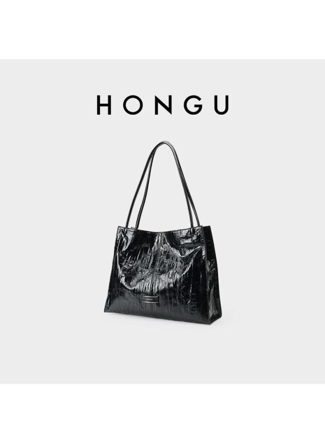 Hongu Celebrity Style Phantom Series Cowhide Shoulder Underarm Tote Bag For Women Birthday Gift - Image 2