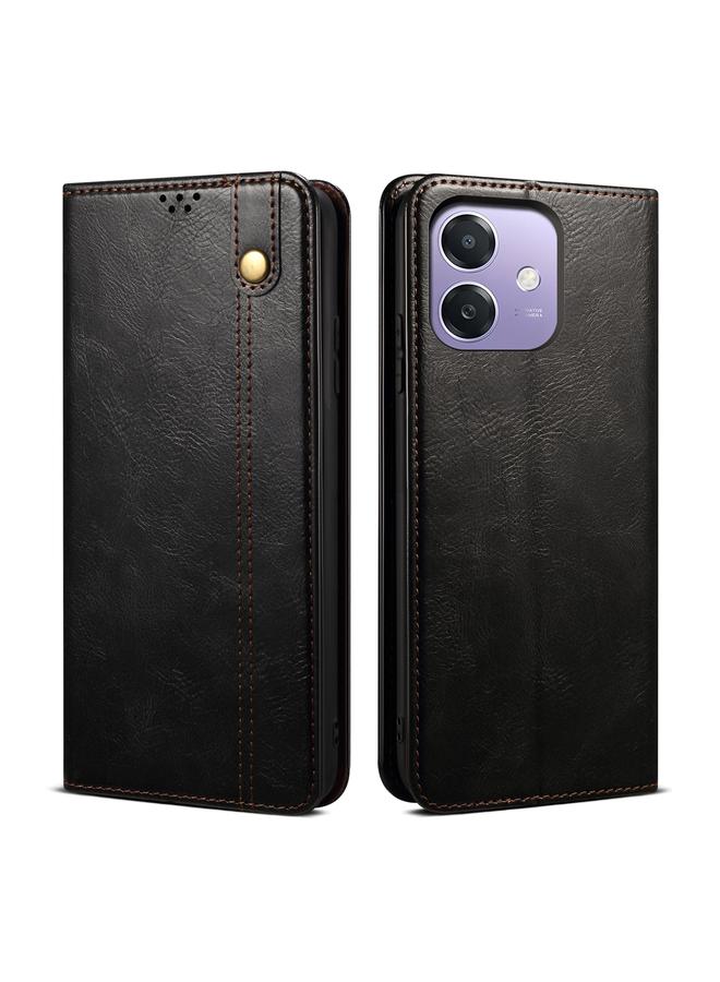 S-TOP Case For OPPO A3X 5G India Oil Wax Crazy Horse Texture Leather Phone Case - Image 1