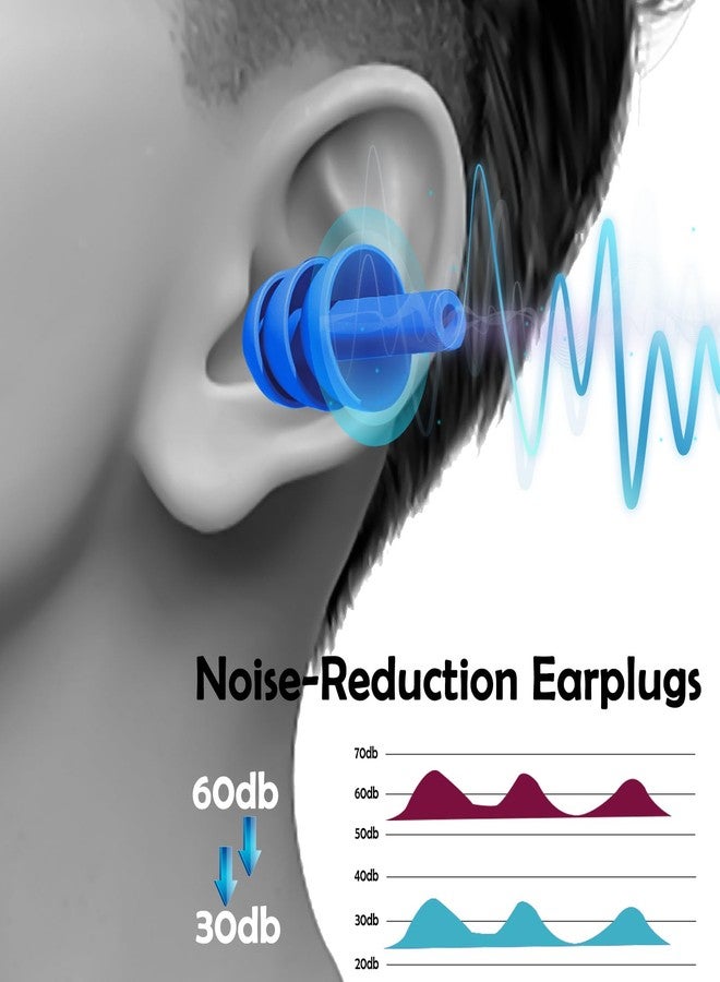 Leffis 100 Pairs Ear Plugs for Sleeping Noise Cancelling, 10 Colors Reusable Silicone Sound Blocking Earplugs, Waterproof Noise Reduction Ear Plugs for Shooting, Swimming, Concerts, Snoring - Image 3