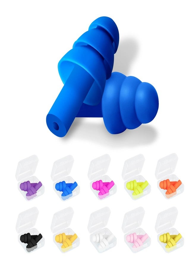 Leffis 100 Pairs Ear Plugs for Sleeping Noise Cancelling, 10 Colors Reusable Silicone Sound Blocking Earplugs, Waterproof Noise Reduction Ear Plugs for Shooting, Swimming, Concerts, Snoring - Image 1