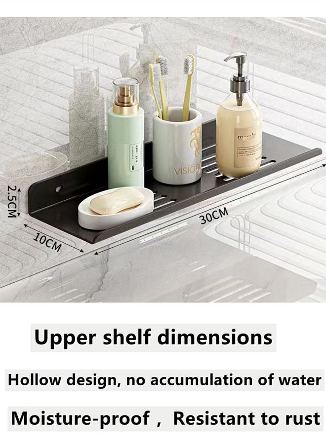 Kutis 1-Piece Bathroom Organizer/Bathroom Shelf/Bathroom Storage Rack Black  30 x 10 x 2.5 Centimeter  - Image 1