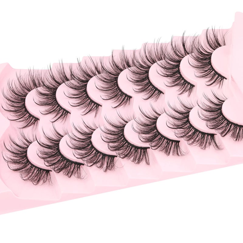 Geeneiya Lashes Wispy Mink Natural Eyelashes Spikes Lash Extensions Look Fluffy False Eyelashes 18mm Long Strip Lashes Cat Eye Eyelashes Fairy Look 7 Pairs Multipack - Image 4
