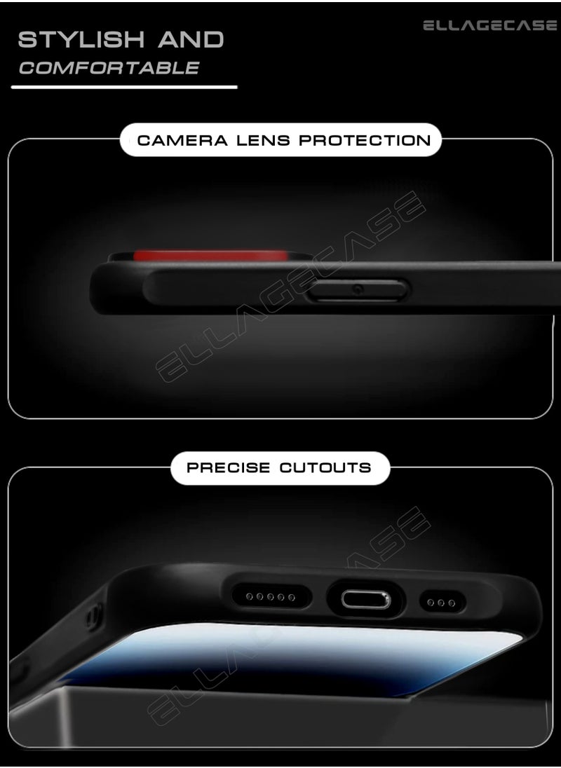 ELLAGECASE - Case for iPhone 16, Ultra Thin Frameless Case With MagSafe Wireless Charging, Solid Camera Protection, Shockproof Magnetic Black Cover - Image 1