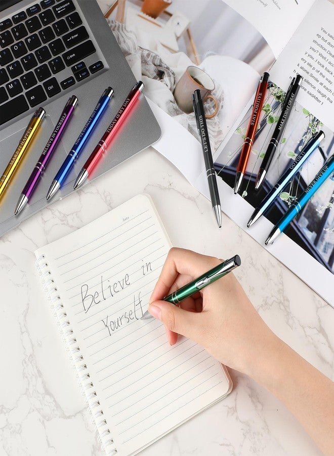 Sherr 100 Pcs Ballpoint Pens Motivational Inspirational Quotes Metal Pen Bulk Employee Appreciation Gifts Encouraging Writing Black Ink for Student Coworker Teacher Office (Go for It) - Image 2