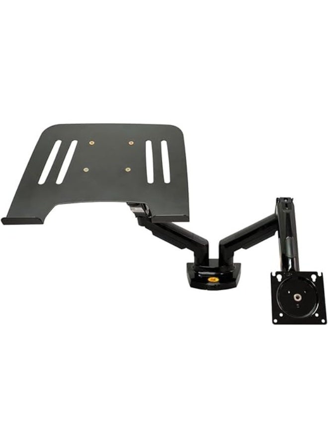 طقم ذراع مزدوج F160 للشاشة واللابتوب مع نظام الغاز وحامل لابتوب قابل للتعديل، تركيب مكتبي عملي - Image 5