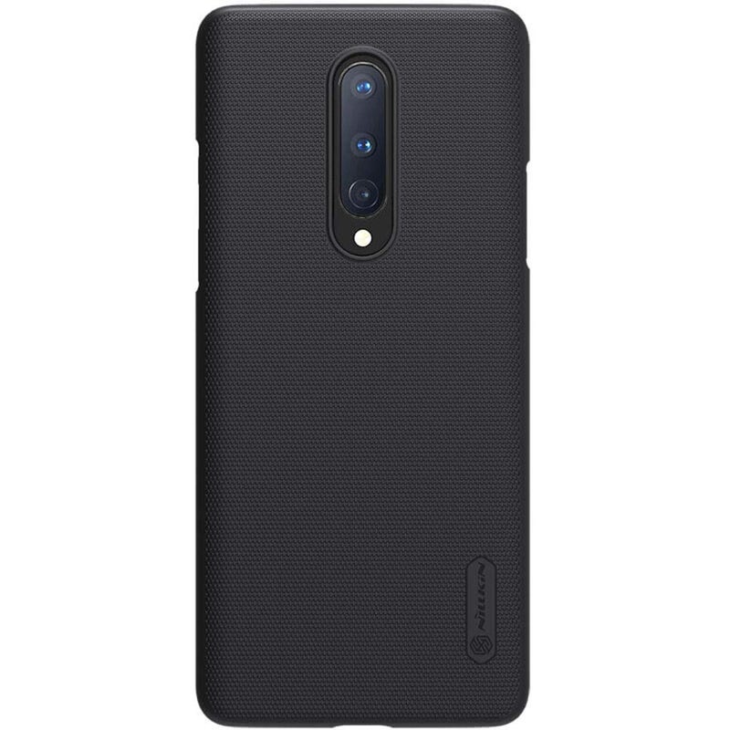 Nillkin OnePlus 8 Case Mobile Cover Super Frosted Shield Hard Phone Cover with Stand  Slim Fit   Designed Case for OnePlus 8   Black