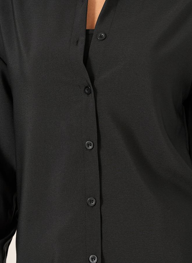 Styli Solid Long Sleeve Shirt and Wide Leg Pants Co-Ords - Image 4